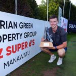 Kerry Mountcastle Prevails at Manawatu Super 6’s Kerry Mountcastle with the Brian Green Property Group Super 6's trophy after winning the event at Manawatu. (Golf NZ)