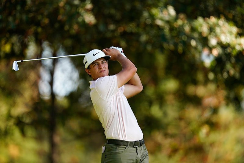 ROLEX TESTIMONEE AND NEW GUARD MEMBER CAMERON CHAMP PLAYS A SHOT AT THE 84TH MASTERS TOURNAMENT