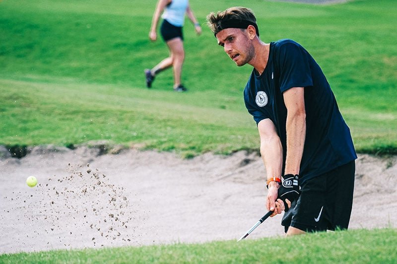 Jamie Reid competing at the 2021 NZ Speegolf championship (Photo: Mike Hadnett, Golf NZ)