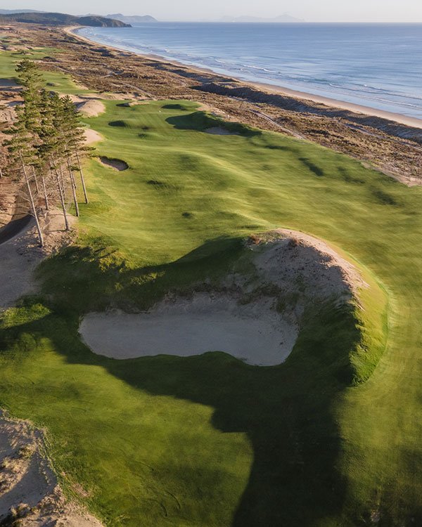Aerial view of 6th hole. Photo: Te Arai Links